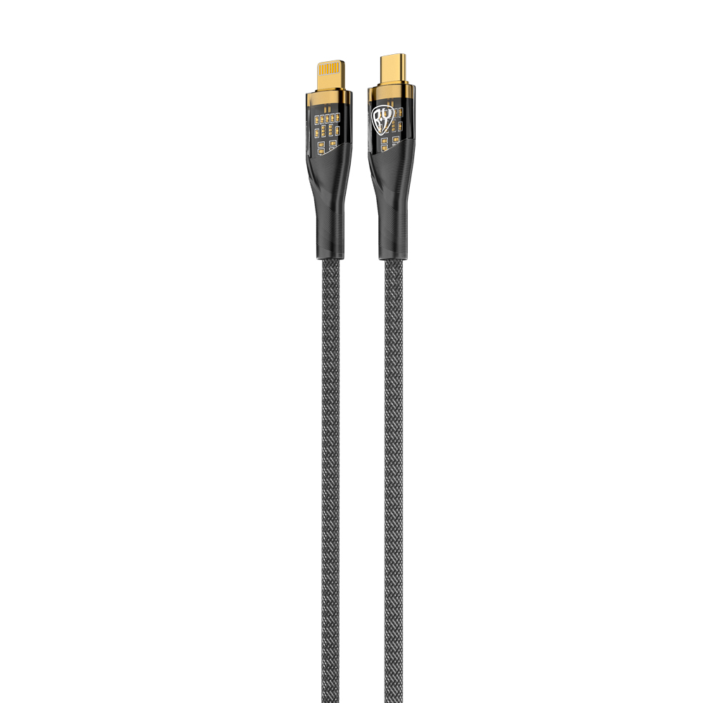 BY Кабель для зарядки Space Cable Techno Type-C-iP, 1 м, 2.4А, Быстрая зарядка 22W, черный