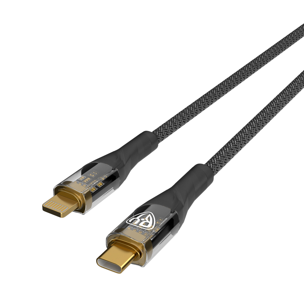 BY Кабель для зарядки Space Cable Techno Type-C-iP, 1 м, 2.4А, Быстрая зарядка 22W, черный