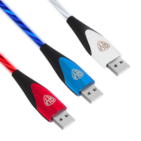 Набор кабелей для зарядки  Светящийся, iP/Micro USB/Type-C, 1м, 2.4А