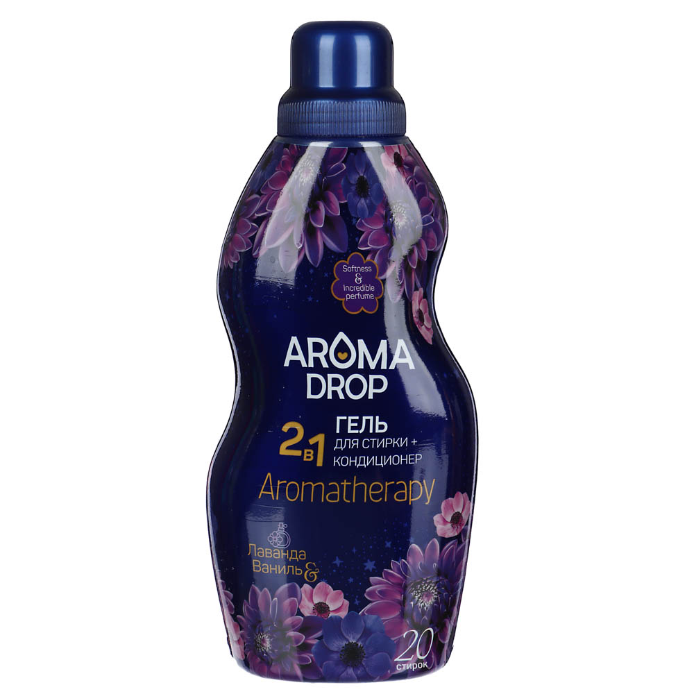 Гель для стирки AROMA DROP 2в 1 Aromatherapy Лаванда и ваниль, п/б, 1000 г