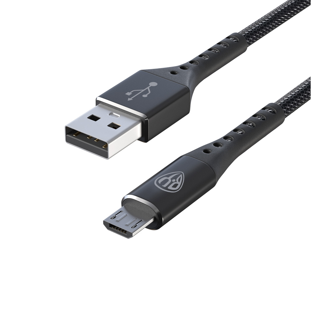 BY Кабель для зарядки Адреналин Micro USB, 1м, 3А, Быстрая зарядка QC 3.0, черный