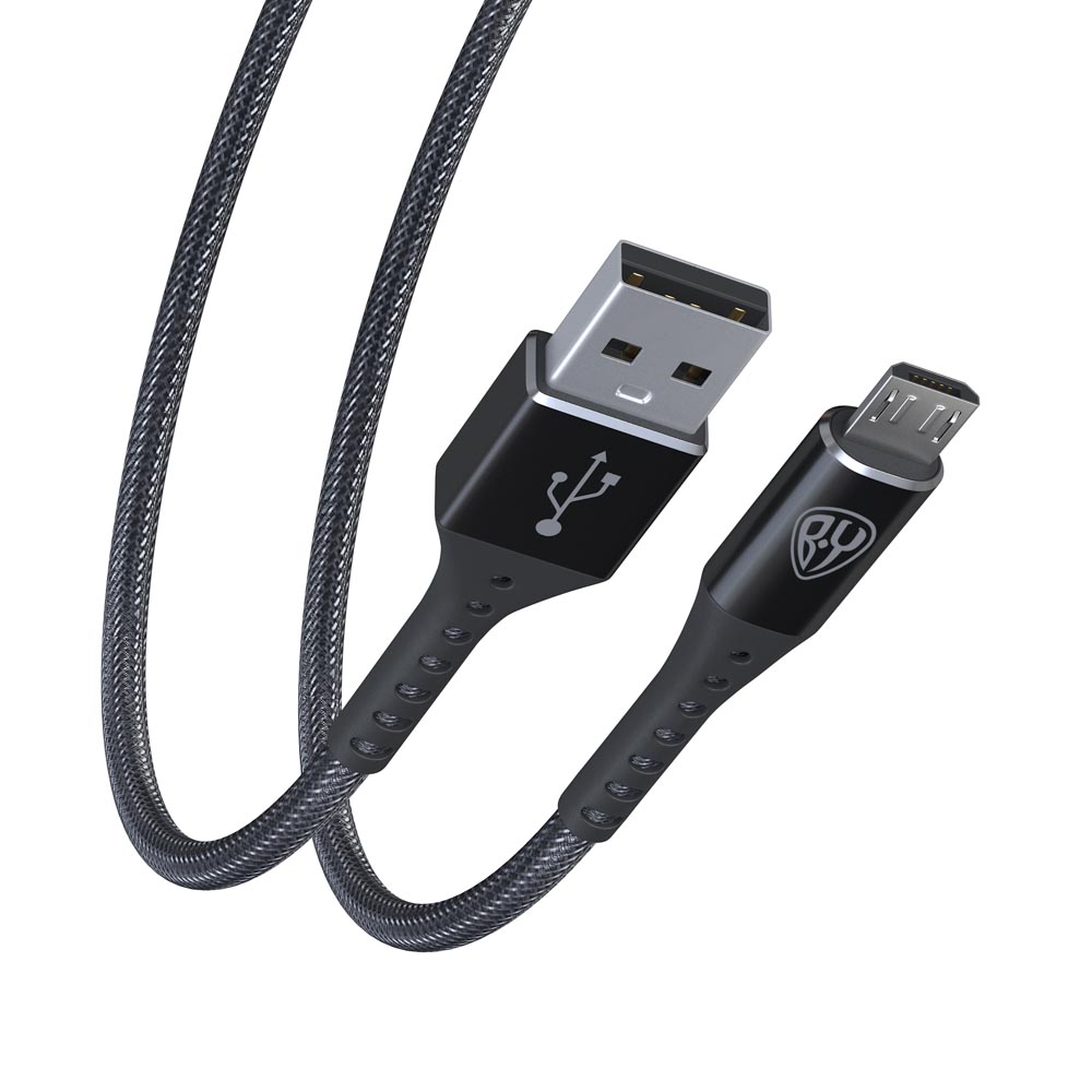 BY Кабель для зарядки Адреналин Micro USB, 1м, 3А, Быстрая зарядка QC 3.0, черный