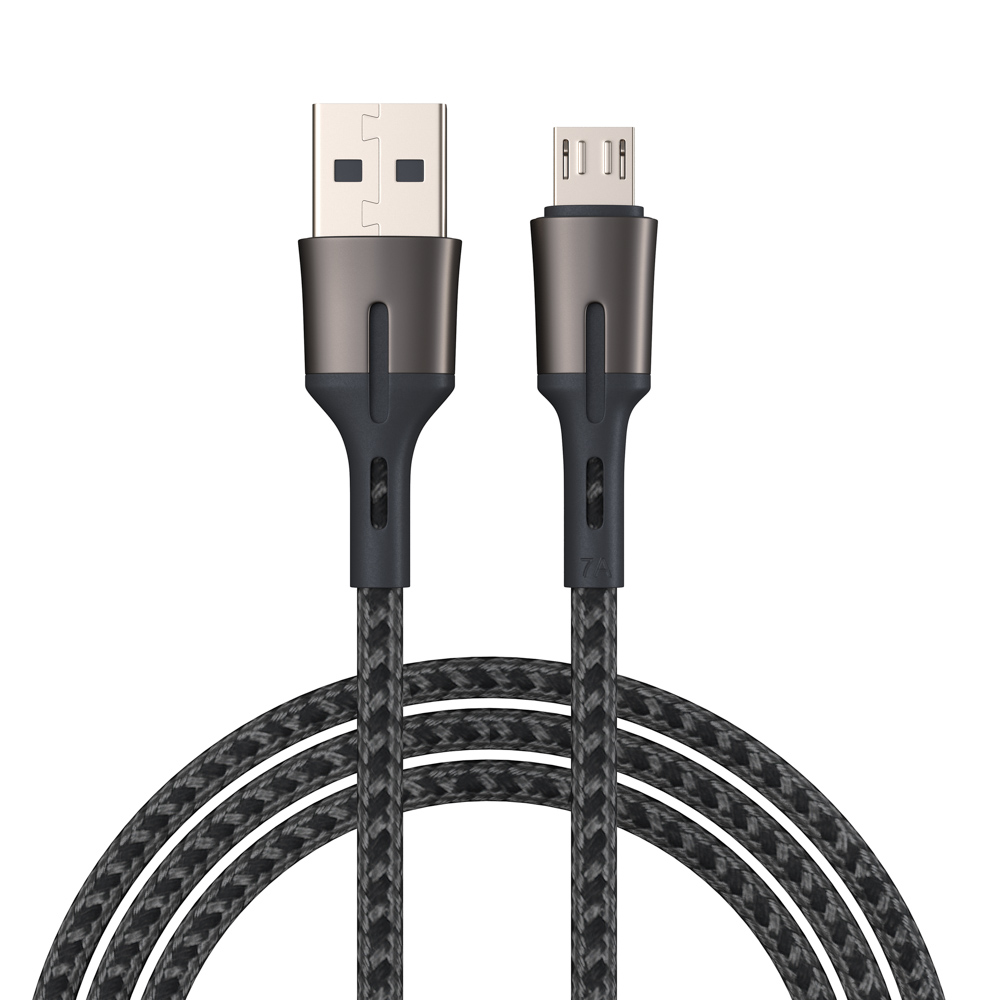 BY Кабель для зарядки Авангард Micro USB, 2м, 3А, Быстрая зарядка QC 3.0, черный