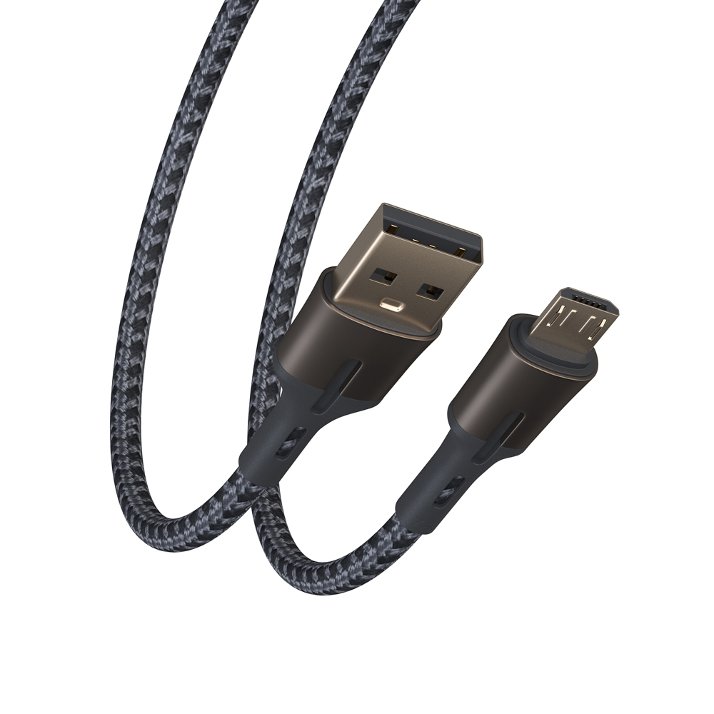 BY Кабель для зарядки Авангард Micro USB, 2м, 3А, Быстрая зарядка QC 3.0, черный