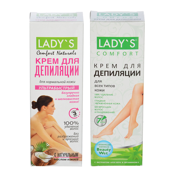 Крем для депиляции LADY S с Алое-вера и вит.Е/с розовым маслом, 100 мл