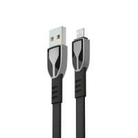 BY Кабель для зарядки Графика Micro USB, 1м, Быстрая зарядка QC3.0, штекер металл, черный