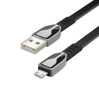 BY Кабель для зарядки Графика Micro USB, 1м, Быстрая зарядка QC3.0, штекер металл, черный