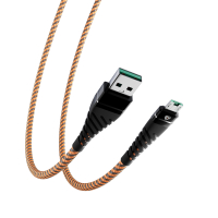 Кабель для зарядки Micro USB, 1м., 2.4А, Быстрая зарядка QC3.0, тканевая оплётка, пу