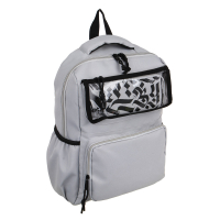 Рюкзак подростковый 40x30x14,5см, 1 отд., 4 карм., карман с прозр.окном, кошелек, ПЭ, серый