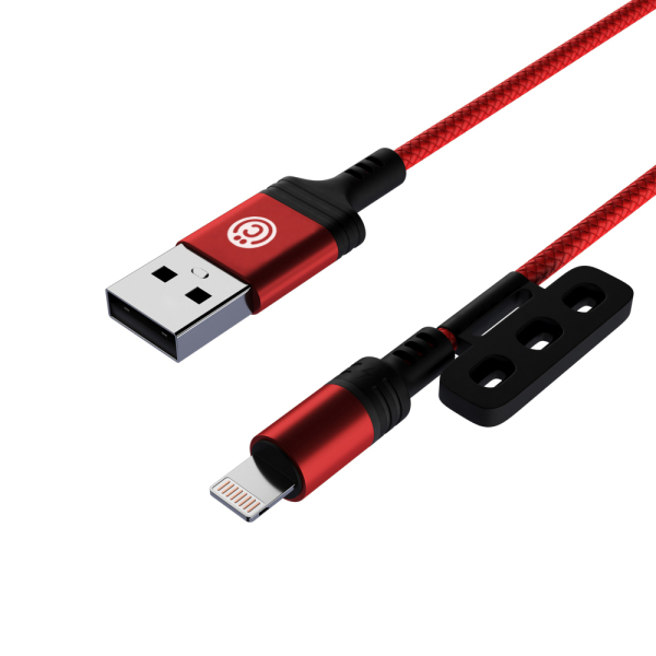 ВСЁГАЗИН Кабель для зарядки Магнитный 3 в 1, iP/Micro USB/Type-C, 1м, 2.1А, красный