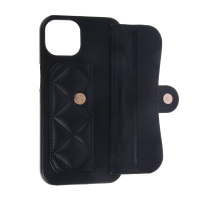 Чехол для смартфона Дизайн, iP - 11 черный, фэшн, цепочка c черной кожей и кулоном