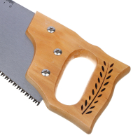 Ножовка по дереву, 500 мм, 7-8 ТРI, каленый зуб, линейка, деревянная рукоятка