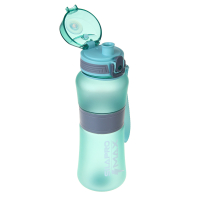 Бутылка спортивная с замком, EGGSHELL BLUE- ULTIMATE GRAY, 650РС, силикон