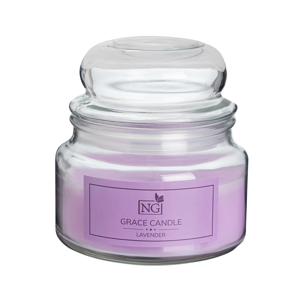 Cвеча ароматизированная Grace Candle 170 гр. ваниль, хлопок, лаванда, красные фрукты