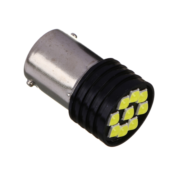 NG Лампа светодиодная T15, (9 SMD-3030, BA15S), 12В,белый, 2 шт., блистер