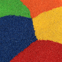 Песок декоративный цветной 1кг, 5 цветов, пакет