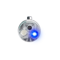 Фонарик-брелок на карабине 1 LED + УФ + лазер, 3xLR44, алюминий, 6,6х1,2 см