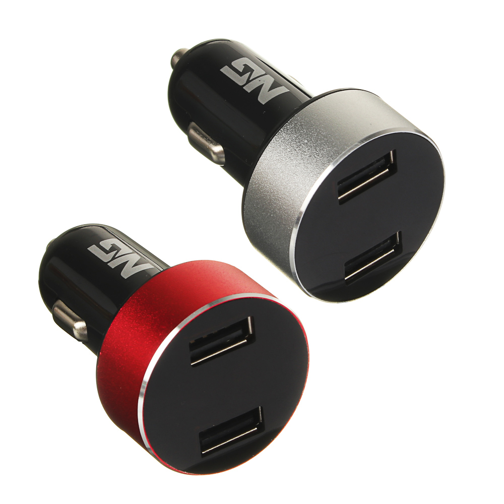 NG Зарядное устройство в авто с дисплеем, 2xUSB, 2.4A, блистер, пластик