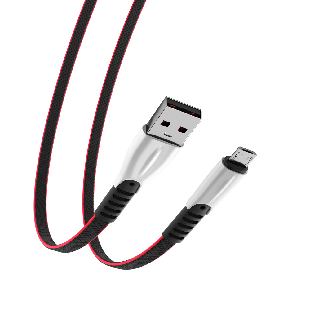 BY Кабель для зарядки Кобра Micro USB, 1м, 3А, чёрный