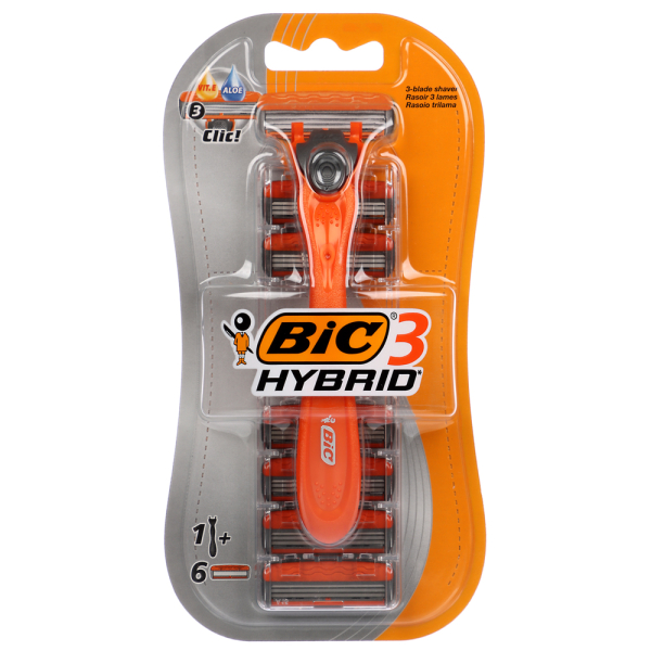 Станок для бритья BIC 3 HYBRID + Сменные кассеты для бритья 6шт