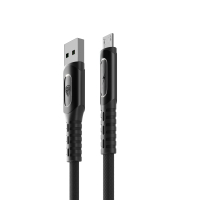 Кабель для зарядки Экстрим Micro USB, 1м, 3А, Быстрая зарядка QC3.0, ткань, черный