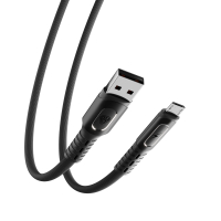 Кабель для зарядки Экстрим Micro USB, 1м, 3А, Быстрая зарядка QC3.0, ткань, черный
