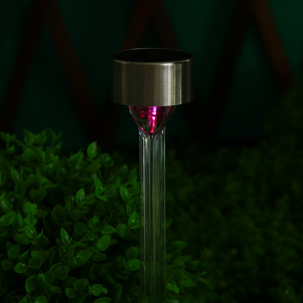 INBLOOM Фонарь на солн.батарее 5x32см, 1LED, RGB, 1x1.2V AAA 200mAh Ni-MH, пластик, нерж.сталь