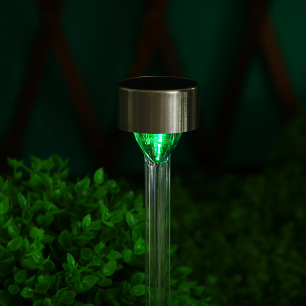 INBLOOM Фонарь на солн.батарее 5x32см, 1LED, RGB, 1x1.2V AAA 200mAh Ni-MH, пластик, нерж.сталь