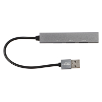 USB-хаб 4 в 1, 4xUSB 2.0, штекер USB, корпус металлик, пластик