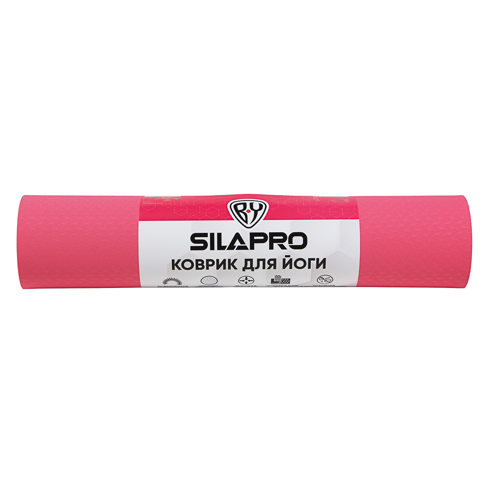 SILAPRO Коврик для йоги и фитнеса, TPE, 183х61х0,6см