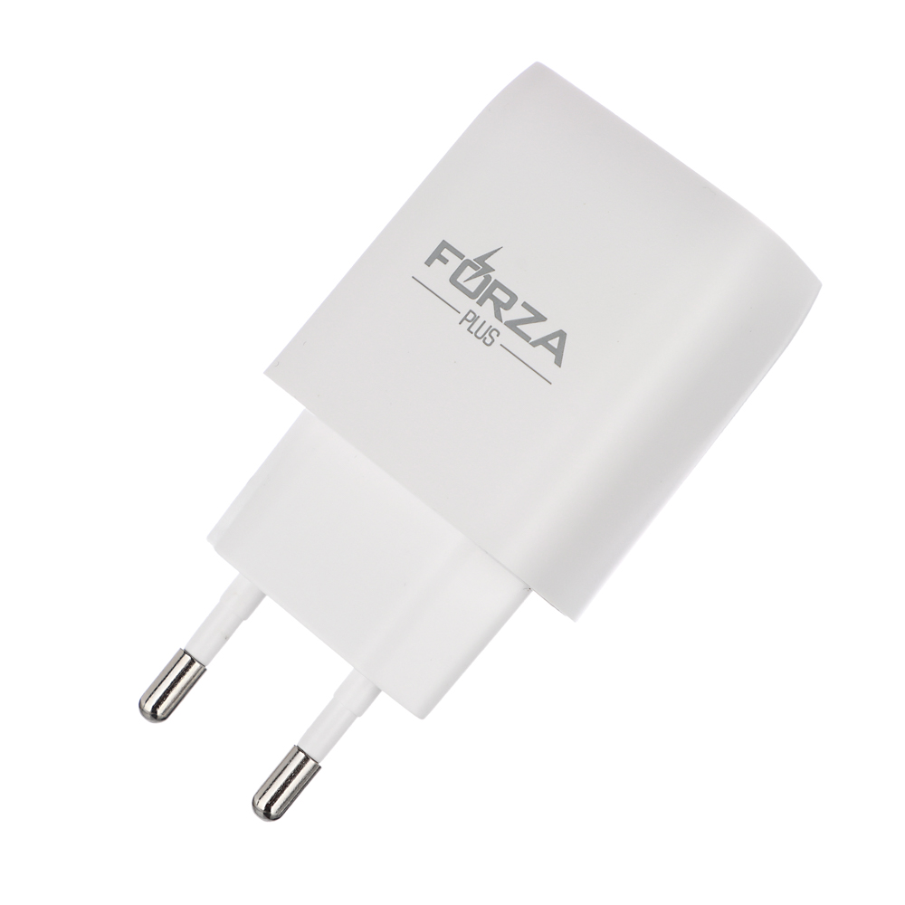 FORZA Сетевое зарядное устройство Стандарт, 2xUSB, 2А, 5В, Белый