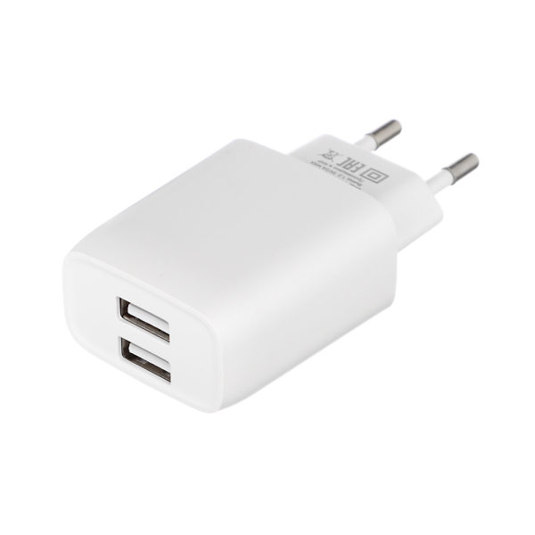 FORZA Сетевое зарядное устройство Стандарт, 2xUSB, 2А, 5В, Белый