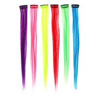 Цветные пряди волос на гребне, длина 35-40см, ПВХ, 6 цветов