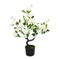 Растение искусственное Роза белая, 85см, PEVA, цемент