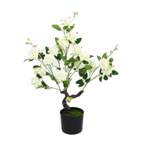 Растение искусственное Роза белая, 85см, PEVA, цемент