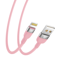 Кабель для зарядки Live iP, 1м, 2.4A, силиконовая оплетка, розовый