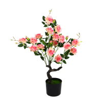 Растение искусственное Роза светло-розовая, 85см, PEVA, цемент