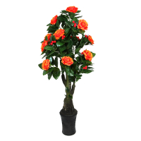 Растение искусственное Роза оранжевая, 160см, PEVA, цемент