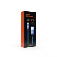 Кабель для зарядки Премиум Micro USB, 1м, 2А, кожаная оплётка, синий