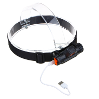 Фонарик налобный, 1000мАч, 1 COB, 1 LED, 8х3 см, 2 режима, пластик