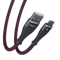 Кабель для зарядки Венеция Micro USB, 1м, 2А, тканевая оплётка, 3 цвета, пакет