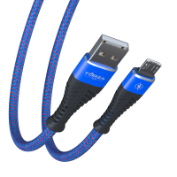 Кабель для зарядки Венеция Micro USB, 1м, 2А, тканевая оплётка, 3 цвета, пакет