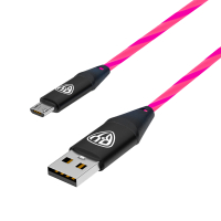 Кабель для зарядки Светящийся Micro USB, 1м, 2.4А, Быстрая зарядка, LED подсветка розовая, Заря