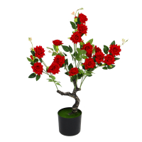Растение искусственное Роза красная, 85см, PEVA, цемент