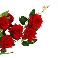 Растение искусственное Роза красная, 85см, PEVA, цемент