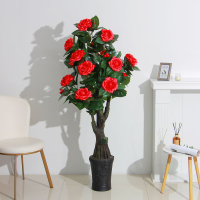 Растение искусственное Роза красная, 160см, PEVA, цемент