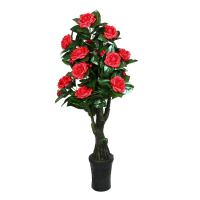 Растение искусственное Роза красная, 160см, PEVA, цемент