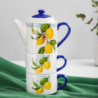 Лимоны Чайный набор на 2 персоны, 400мл, 200мл, 3пр., керамика