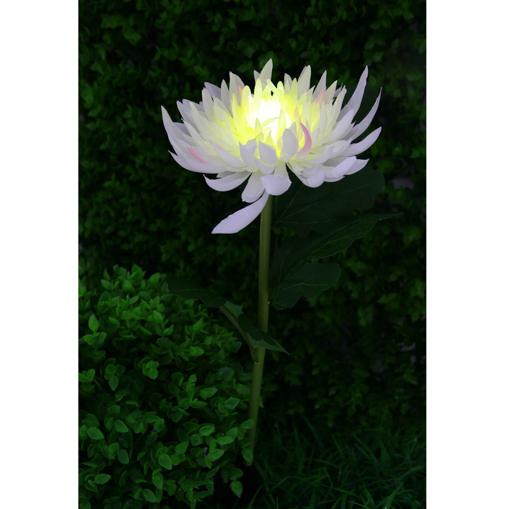 INBLOOM Фонарь на солн.батарее Георгин 75 см 1LED Ni - Mh 1.2 В/600 мАч, ткань, нерж.сталь