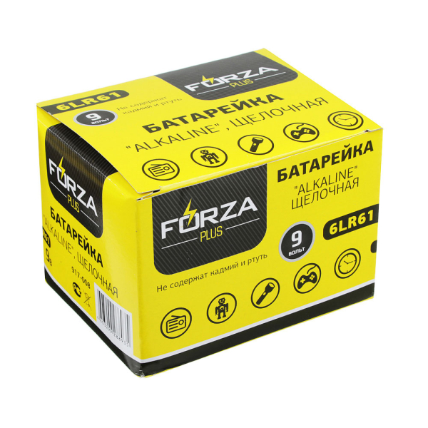 FORZA Батарейка 1шт, тип Крона, 